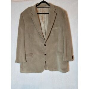 S.Cohen Corduroy Blazer Mens 52R Beige Sport Coat Comfort Two Button Notch Lapel